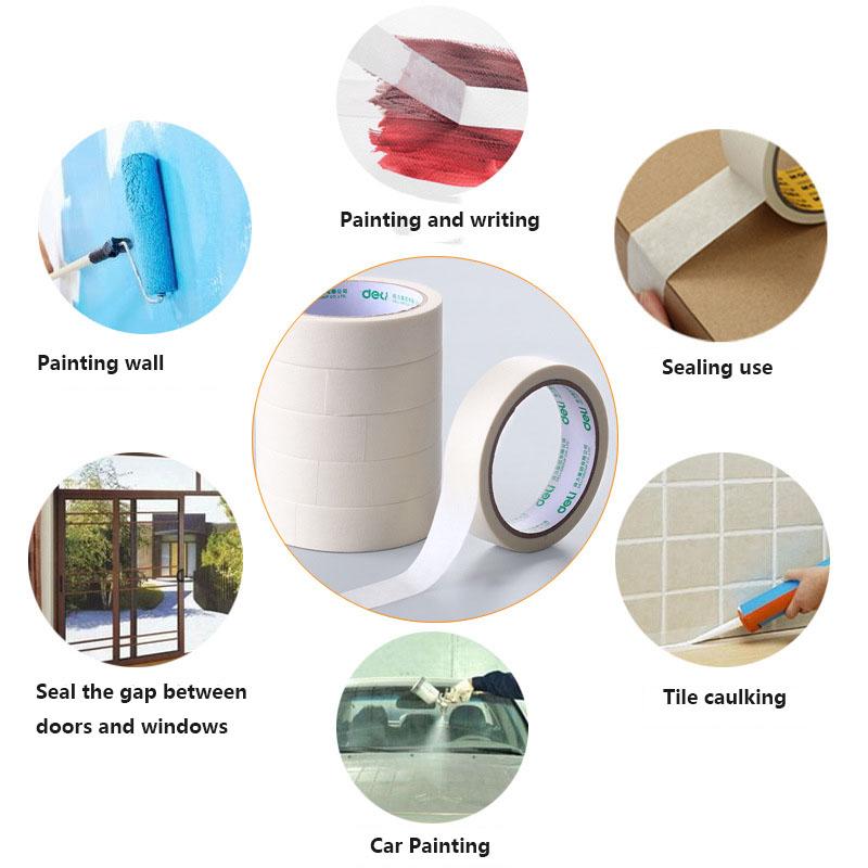Masking Tape White Color Sealing Self Adhesive Tape Car Painting Shelter Decoration Paper Tape Waterproof 20m / RollPinstriping Tape 3