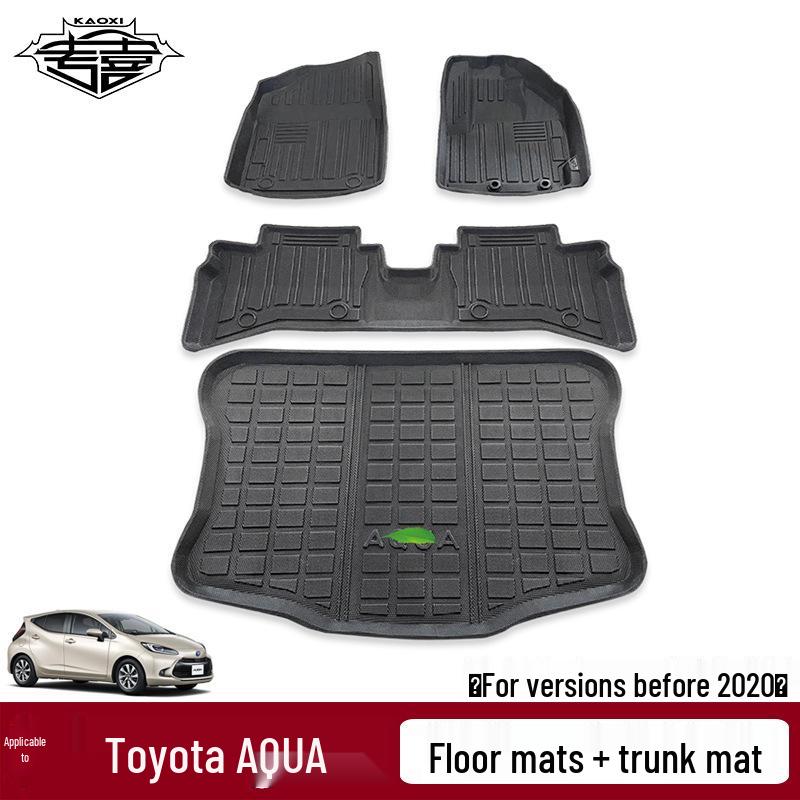 Eco-Friendly Waterproof Floor Mats & Trunk Mat for Toyota AQUA NHP10 & Prius C – Odorless Protection
