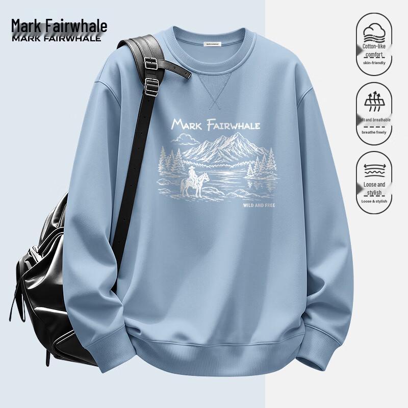 Mark Fairwhale Men's Oversized Graphic Pullover Sweatshirt