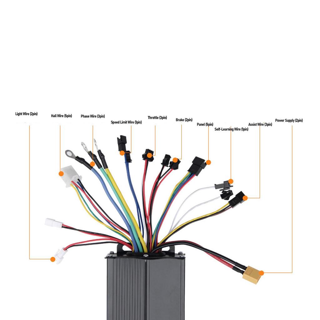 Electric Bike Controller LCD Display Kit 36V 48V 52V 35A 3 Mode Brushless Motor Controller and SW900 LCD Display Panel