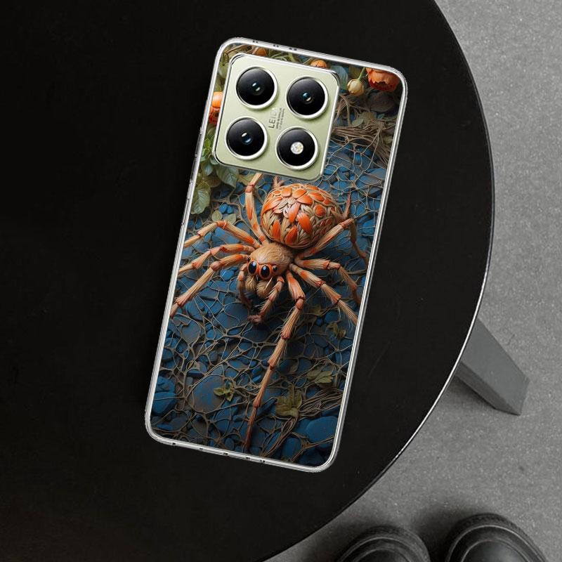 Schwarze Witwe Spinne Insekt Handyhülle für Xiaomi Redmi Note 15 14 13 12 11 Pro Plus 14S 12S 11S 11T 11E 10S 10 Personalisiert F