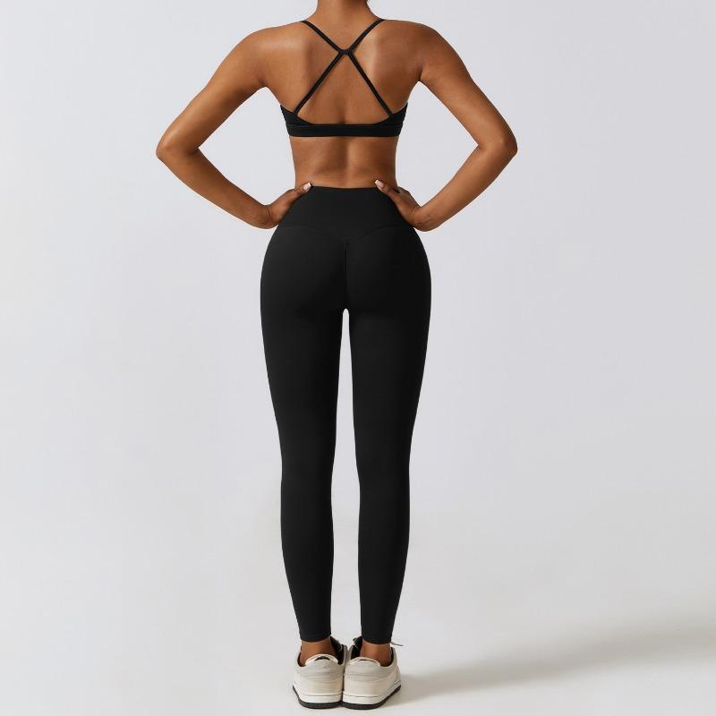 Autumn and winter tight yoga clothes, nude quick-drying sports suit, thin fitness clothes three-piece set