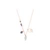 Swarovski Duo Symbolic Series Purple Angel Wings Necklace Rose Gold Tone Women Necklace 5535523