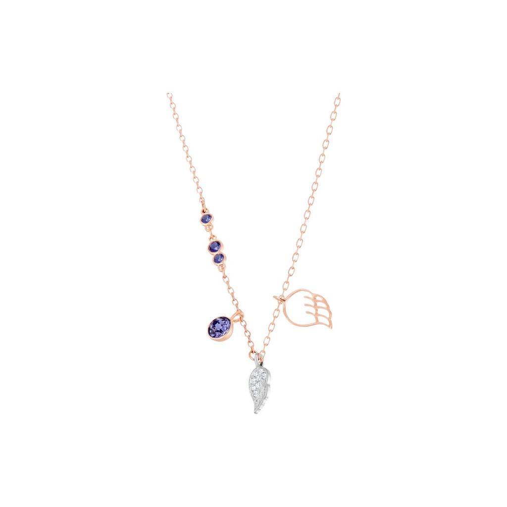 Swarovski Duo Symbolic Series Purple Angel Wings Necklace Rose Gold Tone Women Necklace 5535523