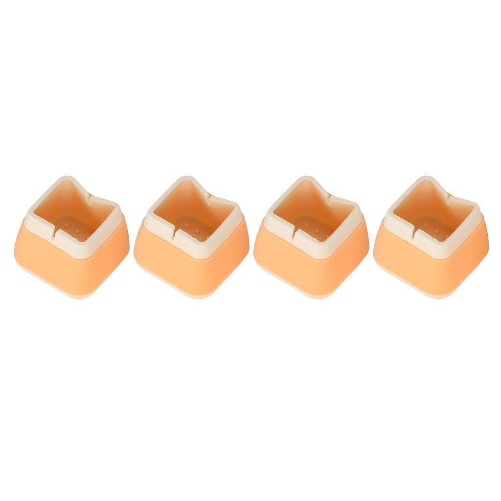 4 Peças Protetores de Silicone para Móveis 3,3x3,9x3,9cm Antiderrapantes Capas para Pés de Cadeira Mesa(laranja )