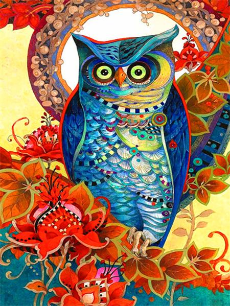 5d Diamond Painting New Owl Cartoon Full Square/round Embroidery Colorful Bird Animal Mosaic Home Decor