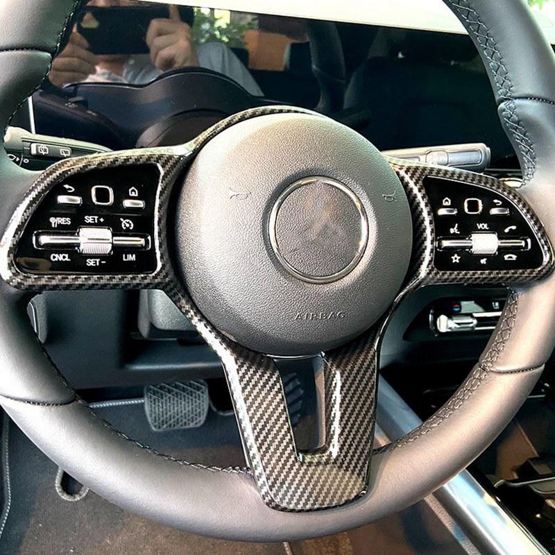 2025 Hot Racing Grills Car Carbon Fiber Steering Wheel Panel Cover Trim For Mercedes Benz A B C E G CLA GLB Class W177 W247 W205