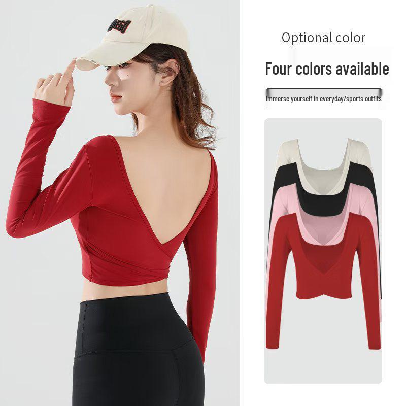 

Women s Slimming Long Sleeve Yoga Top with Built-in Bra Extra Large чёрный