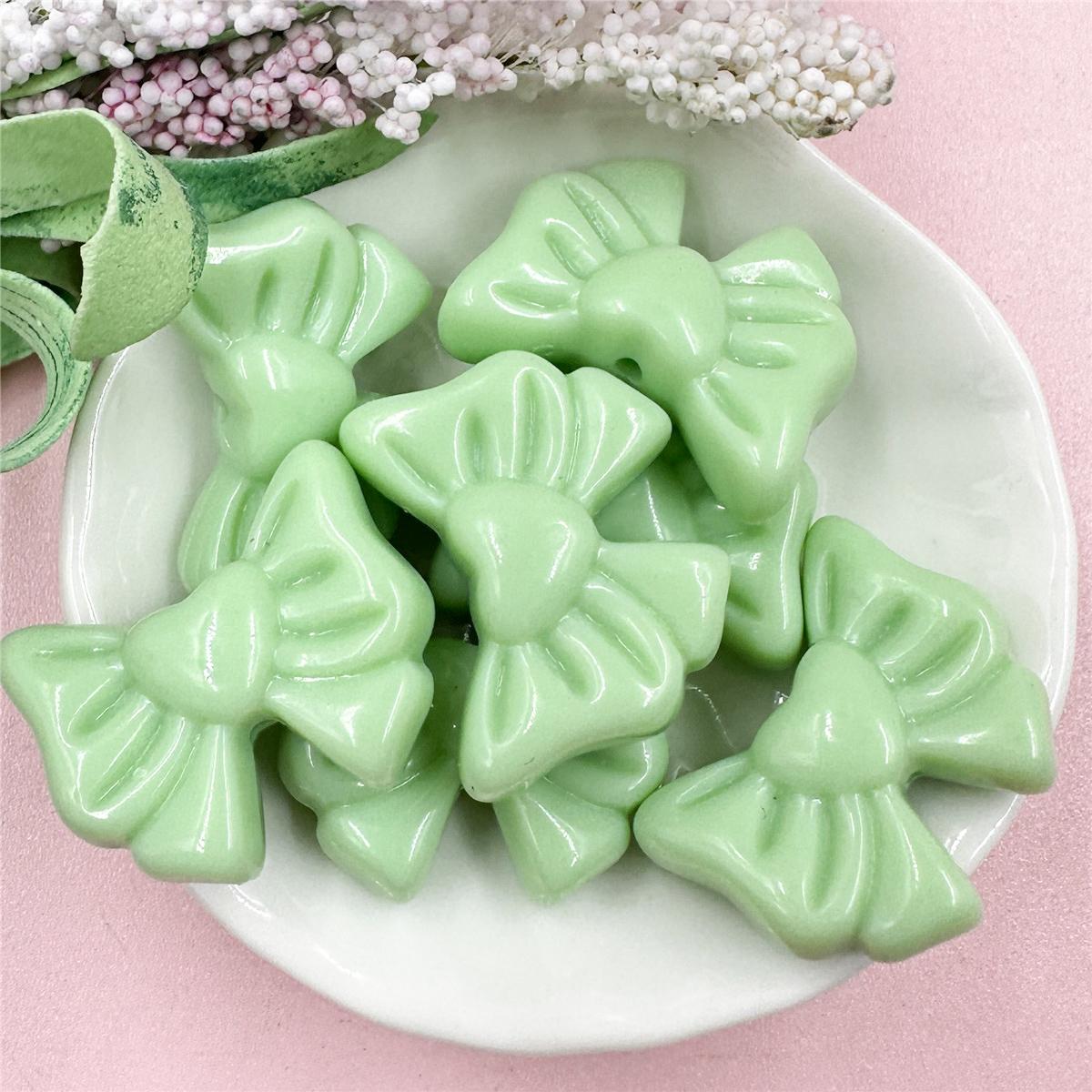 

Принадлежности для домашней вечеринки Однотонные бусины-сердечки Свободные бусины для изготовления браслетов и серег Бантики Ювелирные изделия Акриловые DIY Ювелирные аксессуары 22,5*28 мм 7 шт. зелёный