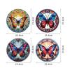 4pcs PVC Window Glass Stickers Removable Non Adhesive Collision Prevention Colorful Butterfly Pattern Window Clings