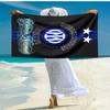1pc Internazionale Milano Beach Towel with Custom Name, Beach and Seaside Swimming Pool Equipment, Fashion Pattern, Rectangular, Travel Essential