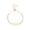 SUMENG 2024 New Round Rose Gold Color Cubic Zirconia Charm Bracelets for Women Jewelry Gifts