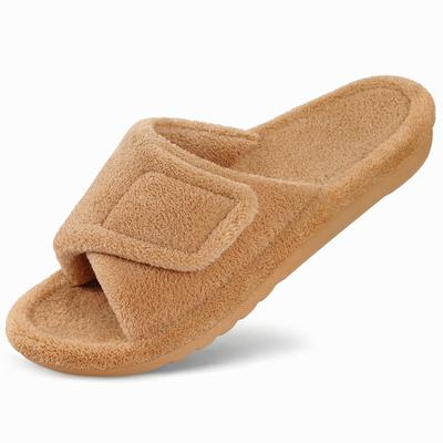 Comwarm Pantofole Aperte sulla Punta con Pelliccia per Donna Ciabatte Morbide Antiscivolo con Supporto per l'Arco Planta del Piede Pantofole Soffici da Camera da Letto Scarpe da Casa Peluche