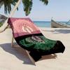 Pink and green peacock pattern polyester microfiber beach towel is highly absorbent, suitable for swimming and beach outings