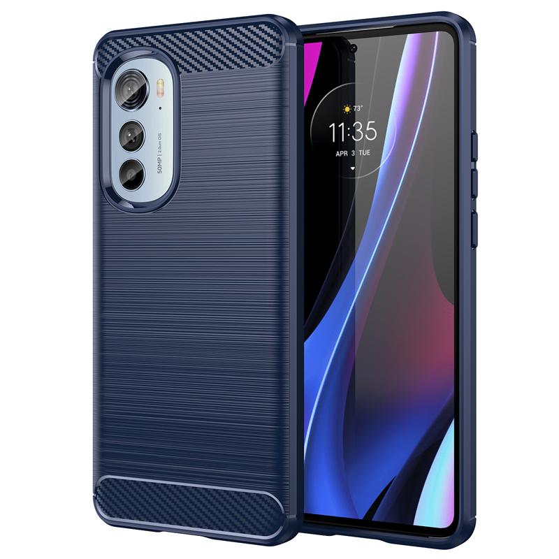 

For Motorola Edge 2022 Case Bumper Anti-knock Silicone Carbon Fiber Cover For Motorola Edge 2022 Case For Moto Edge 2022 Case For Moto Edge S30 синий