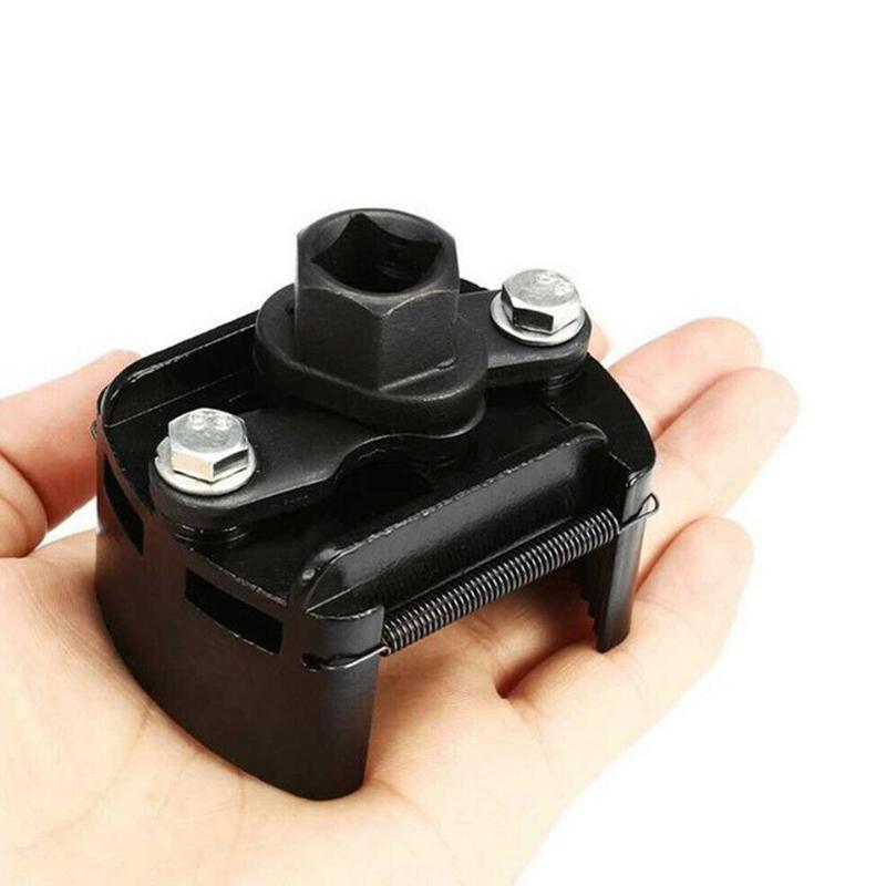 Universal Adjustable Oil Filter Wrench Two-Jaws 60-80mm Range Filter Remover Tool for Auto Maintenance