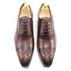 Fashion Classic Genuine Leather Mens Oxfords Business Office Brogue Dress Shoes Cap Toe Lace Up Italian Wedding Formal Footwear for Men