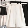 DIMANAF 2026 Sommer Übergröße Damen Hosen Elastischer Bund Einfarbig Übergröße Locker Lässig Dame Kurze Hosen Schwarz Weiß