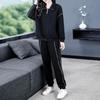 Women Suits Sets Cotton Large Size Pullover Sweatshirt Pants Long Sleeves Stretch Warm Two-piece Oversize 2PC Suit