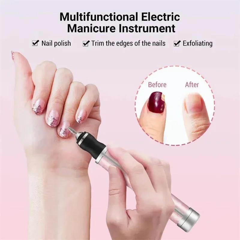 Electric Nail Drill Machine 20000RPM Nail Polish Sander Grinding Rechargeable Nail File Nails Accessories Professional Manicure