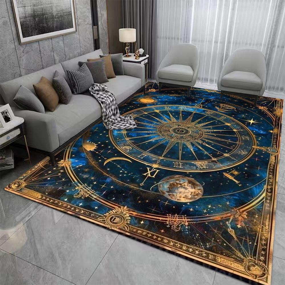 Night Sky Rug Moon and Stars Pattern Stars Pattern Stars Rug Moon Pattern Moon Rug Moon Decor Starry Night Rug Home Decoration