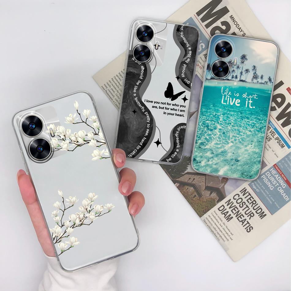 For OPPO Realme C55 C53 Phone Case Creative Soft TPU Silicone Clear Anti Drop Back Cover For Realme C 55 53 RealmeC55 Funda Capa