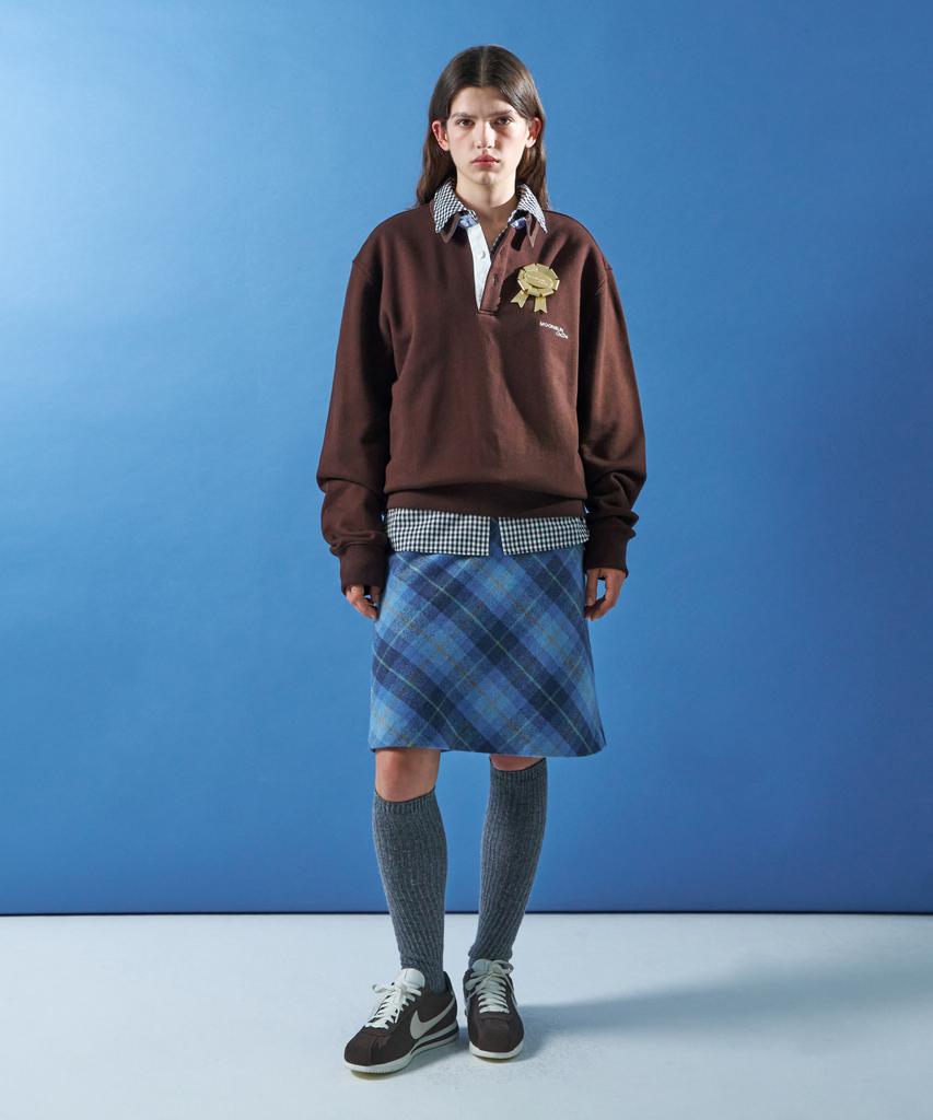 Moon Sun M.C School Check Skirt / Blue