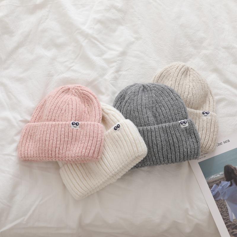 Large Head Circumference Thick Line Knitted Hat Men's Winter Thickened Warm Woolen Hat Simple Pullover Hat Cold Hat Women's Face Small