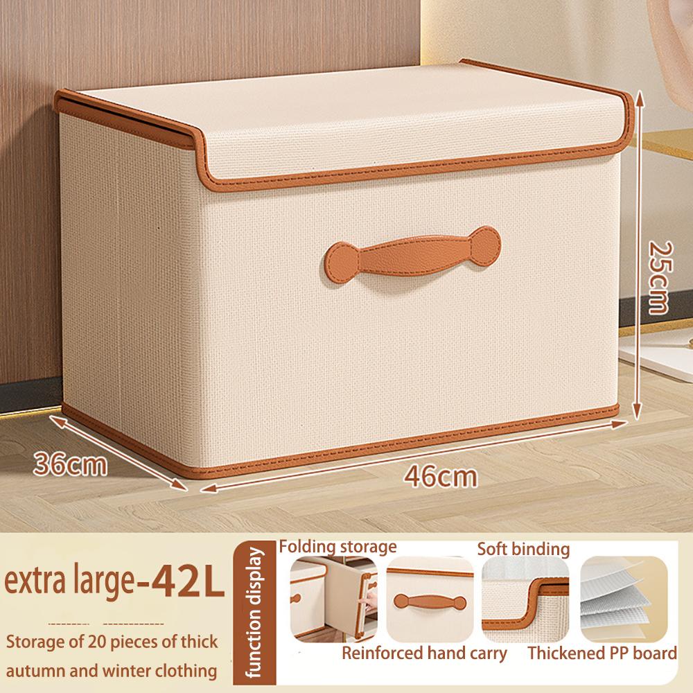 Storage Bins with Lids, Collapsible Closet Organizer Container, Fabric Organizer Box with Handles, Storage Boxes for Clothes
