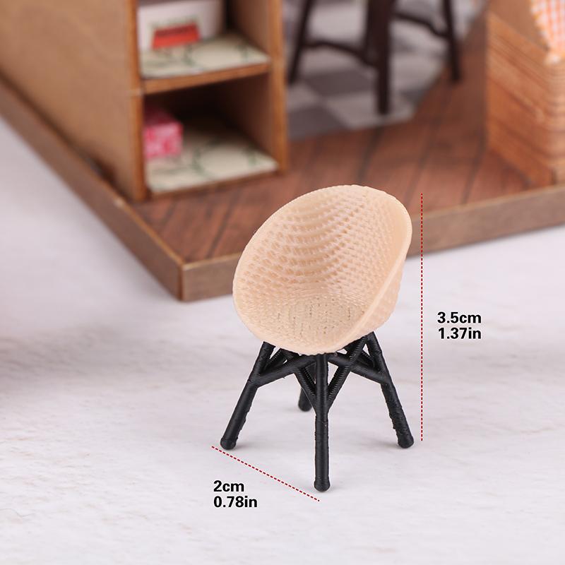 1Pc Dollhouse Miniature Simulation Balcony Rattan Chairs Furniture Model Doll House Accessories Decoration Toy