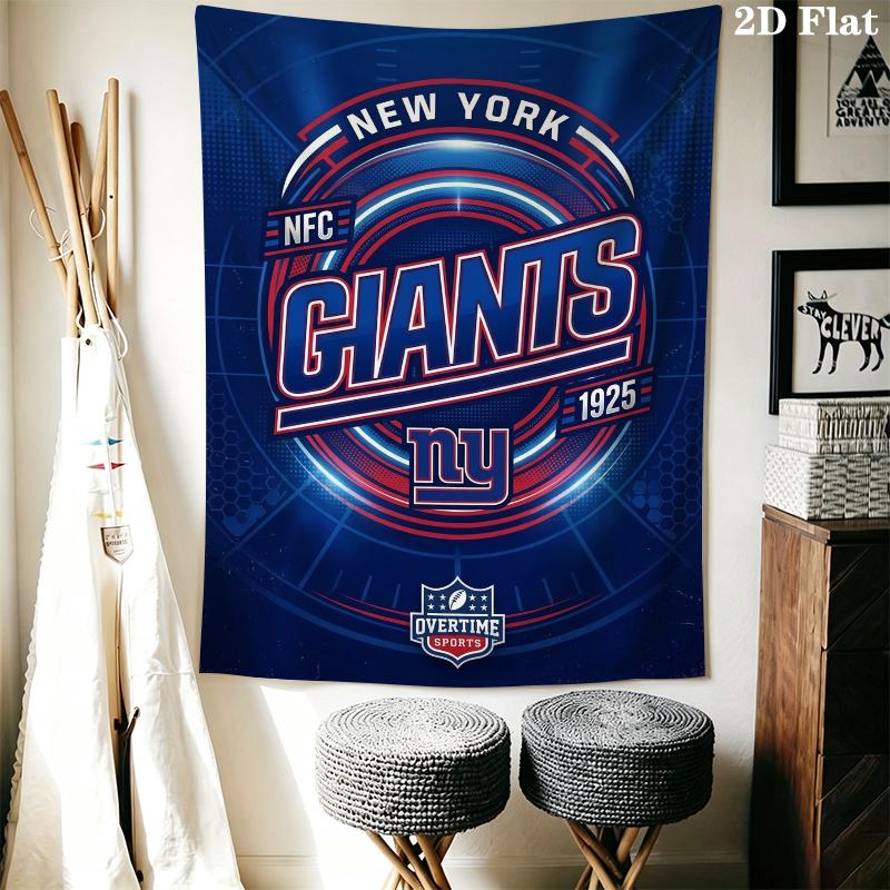 New York Giants Wall Tapestry Aesthetic Wall Hanging Printed Fabric Blanket Decorative Tapestries for Bedroom Living Room Home Decor