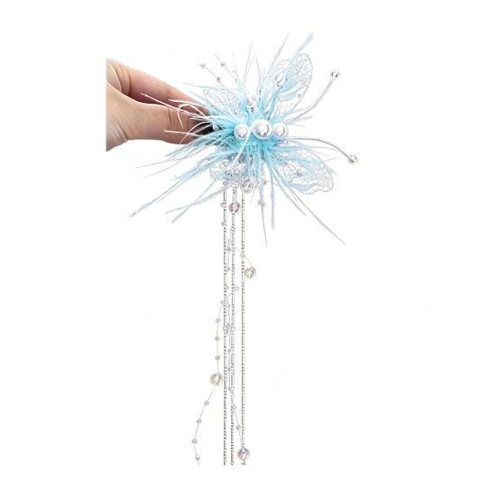 

Women Hairpin Imitation Pearl Feather Butterfly Decor Hair Clip with Beads Tassel Sweet Hair Accessories озеро синий