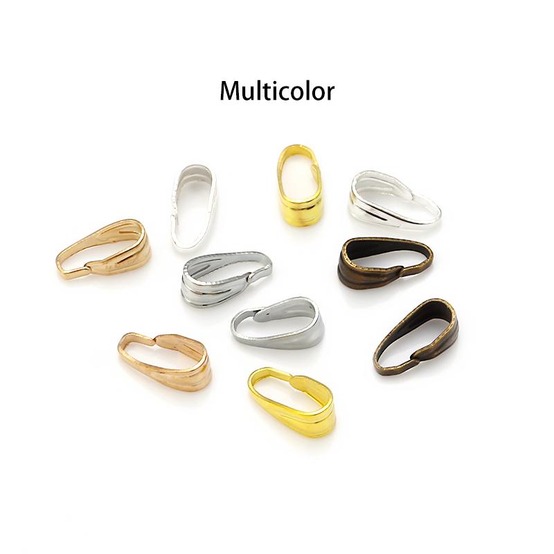 200pcs Pendant Clips Pinch Bail Clasp Connectors Necklace Hooks For Jewelry Making Finding Parts Accessories Supplies