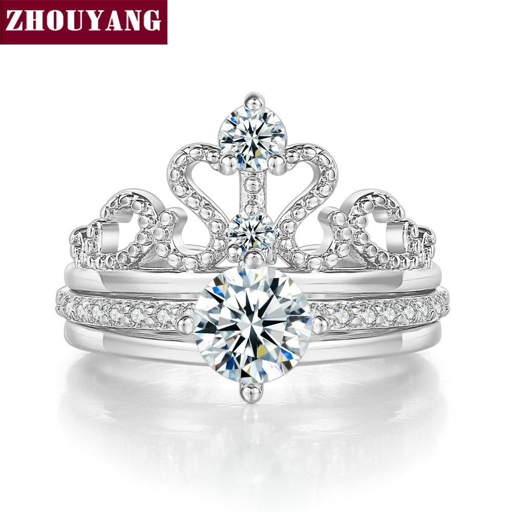 

INN Vintage Luxury Ring For Women Elegant Exquisite Cubic Zirconia Queen Crown Engagement Wedding Ring Set Jewelry Gift R350-2