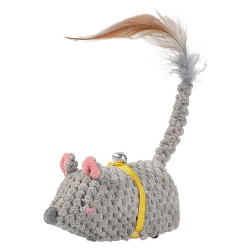 

Plush Cats Toy USB Chargeable Automatic Movement Mouse Toy for Kittens Stimulate Felines Curiosity and Active Hunting