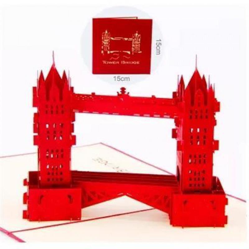 3D Tower Bridge Christmas & Birthday Greeting Card