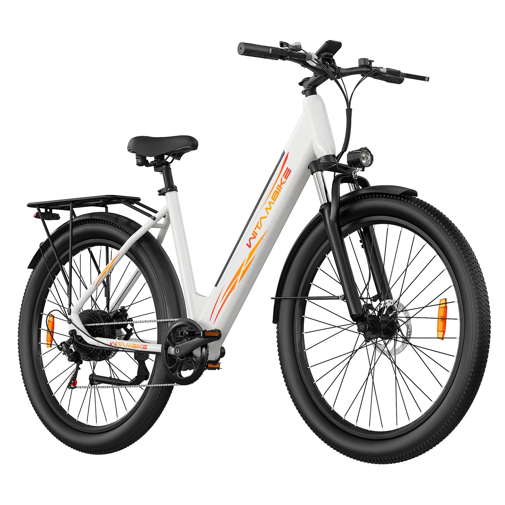 WITAMBIKE W28 Stads E-Bike – 250W Motor 36V 20Ah Verwijderbare Batterij wit