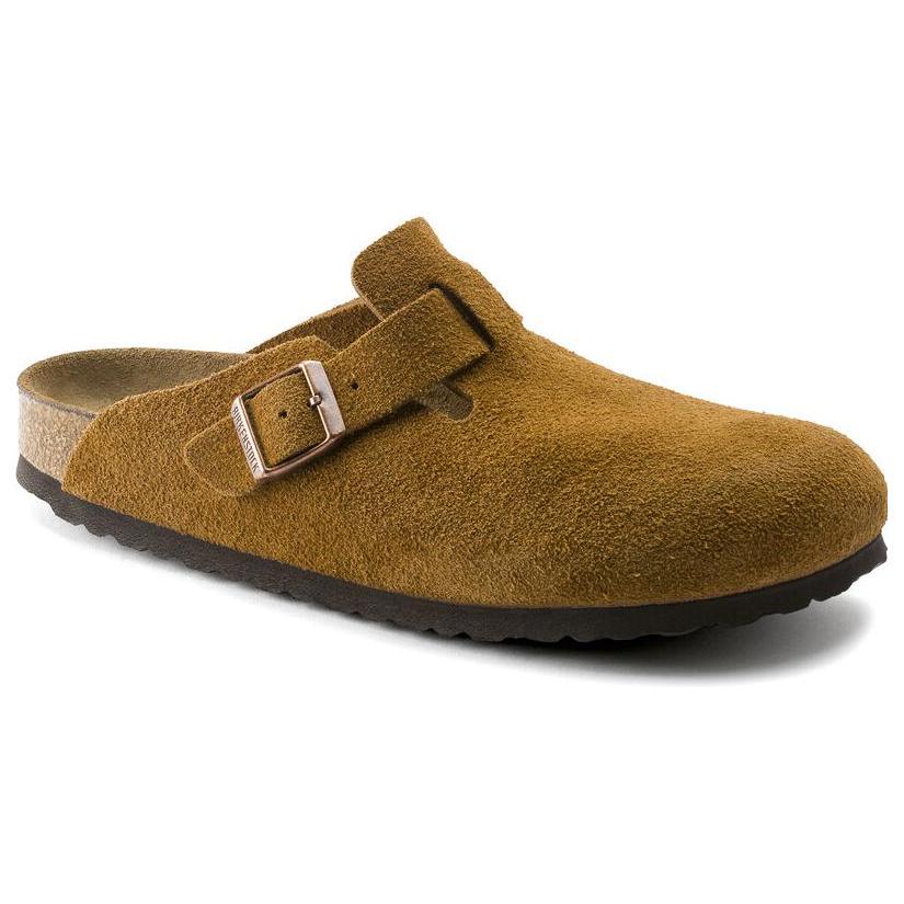 Boston Birkenstock Soft Footbed Suede Leather Narrow 'Mink' 1009543