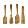 Teak Non-Stick Long-Handle Solid Wood Pan and Acacia Wood Kitchenware Set