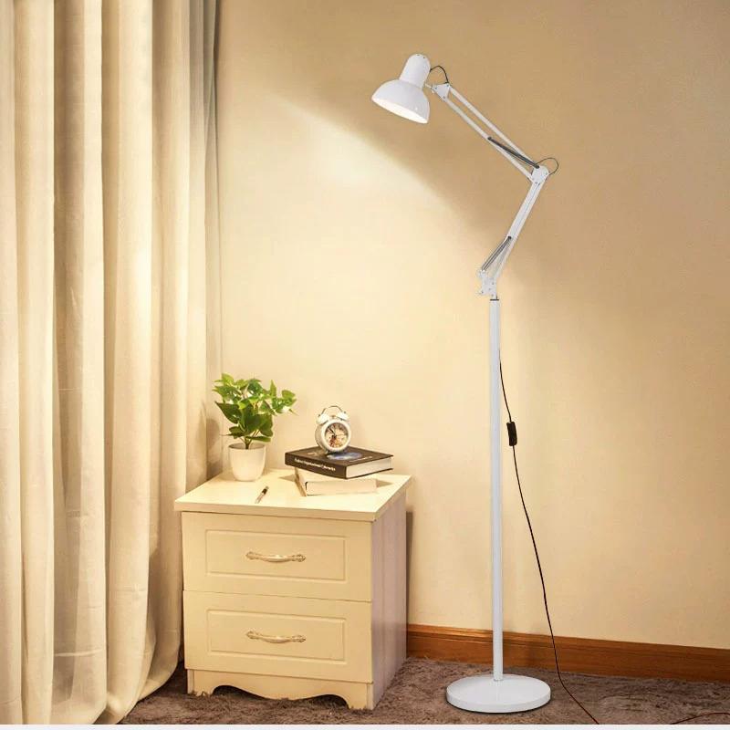 Black/white Iron Floor Lamp with Adjustable Angle, Suitable for Bedroom, Study and Living Room Home Decoration Lamp.