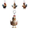 Cartoon Christmas Chicken Keychain Key Ring Pendant Acrylic Car Backpack Accessory Birthday Gift