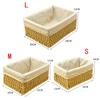 Imitation Straw Woven Tabletop Cosmetics Storage Box Vine Woven Pastoral Jewelry Storage Basket Storage Basket