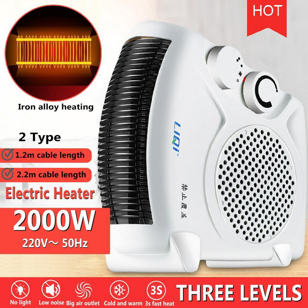 2000W Personal Space Electric Air Heater Fan Warmer Winter Home Office Desktop Electric Heater Portable Electric Fan Heater