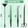 Aquarium Aquascape Werkzeug-Set, 4-in-1 Rostfrei Wasserpflanzen Aquascaping Werkzeug Edelstahl Aquarium Becken Reinigen Fischbecken Aquascape Werkzeug-Sets