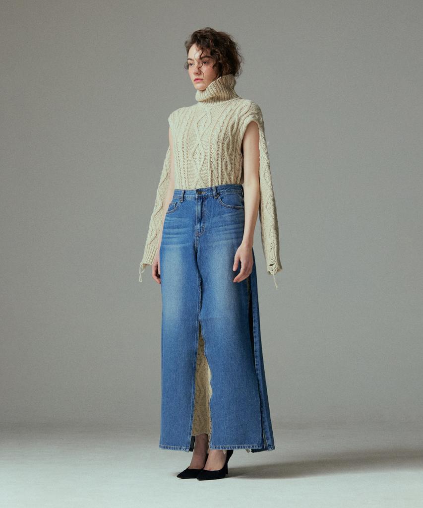 Meuameu Cable Destroyed Knit Dress