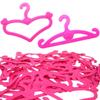 20 pcs Safe Plastic Bright Color Pink Hangers for Doll Dress Clothes Accessories