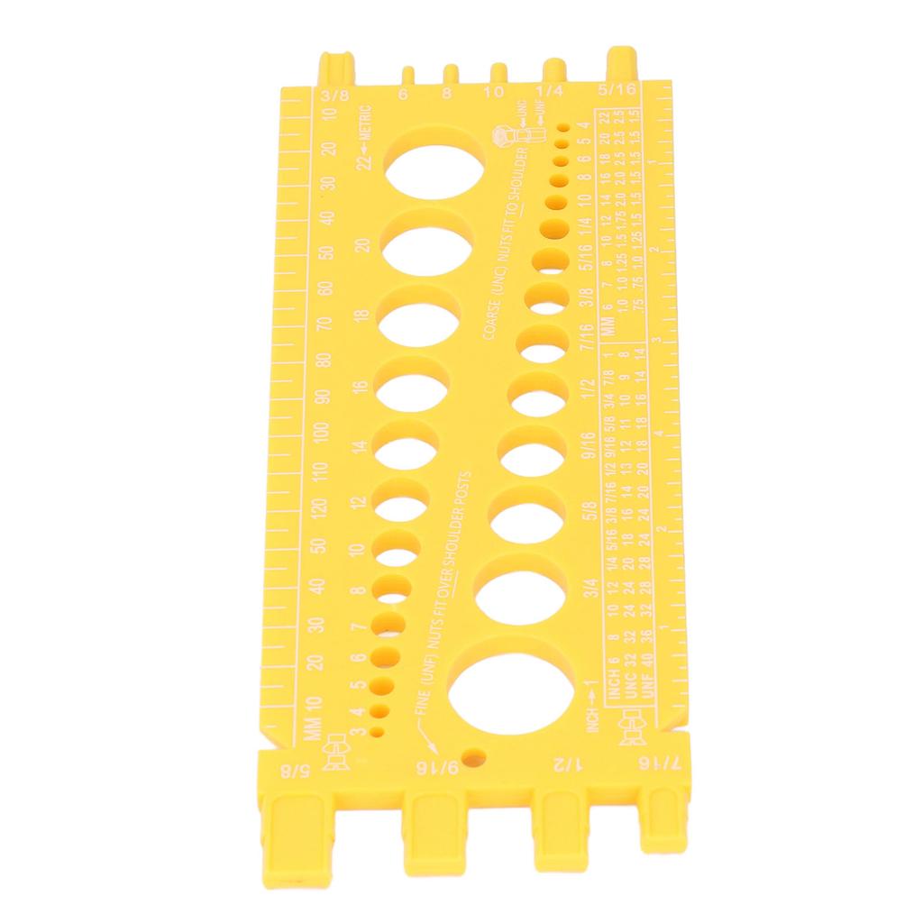 Msuring Tool Plastic Integrated Portable Inch and Millimeter Scale Nut Thrd Gauge