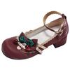 Retro Red High-end French Thick Heel Light Mouth Single Shoes Women's Summer 2025 New with Skirt Versatile Mary Jane Shoes