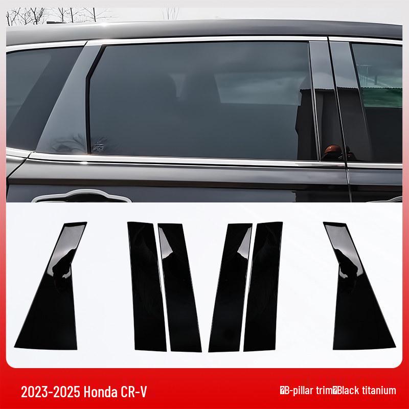 Honda CRV Haoying Отделка окна стойки B - Черная Воинская Хромированная полоса