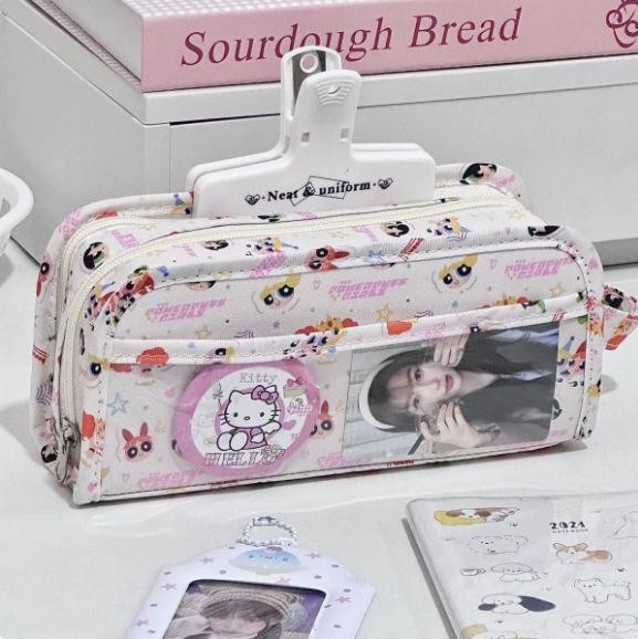 Adorable Multi-Layer Kitten Ita-Bag Pencil Case with Large Capacity for Students and Girly Hearts